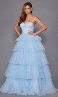 Light Blue Prom Ball Gown: Juliet JT2452K