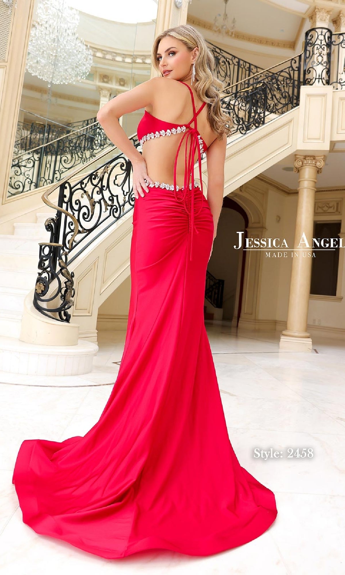 Cut-Out Long Halter Prom Dress: Jessica Angel 2458