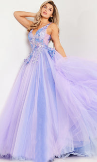 Jovani Lilac Purple Long Prom Ball Gown 24602