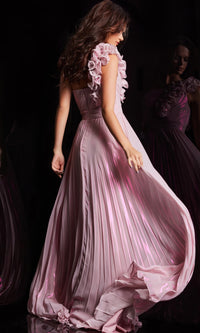 Jovani Long Pleated Chiffon Prom Dress 24609