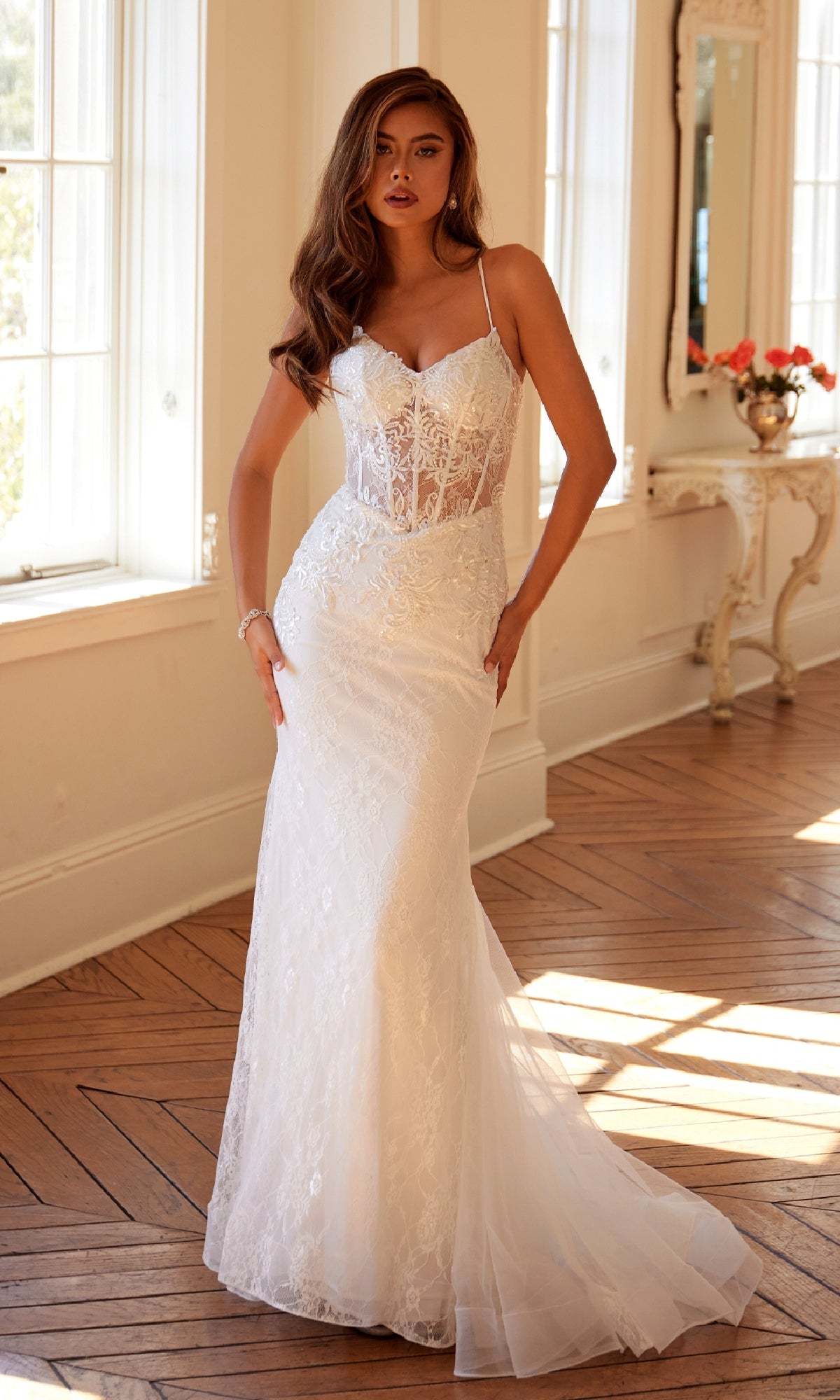 Long White Bridal Dress: Juliet JT2481UW