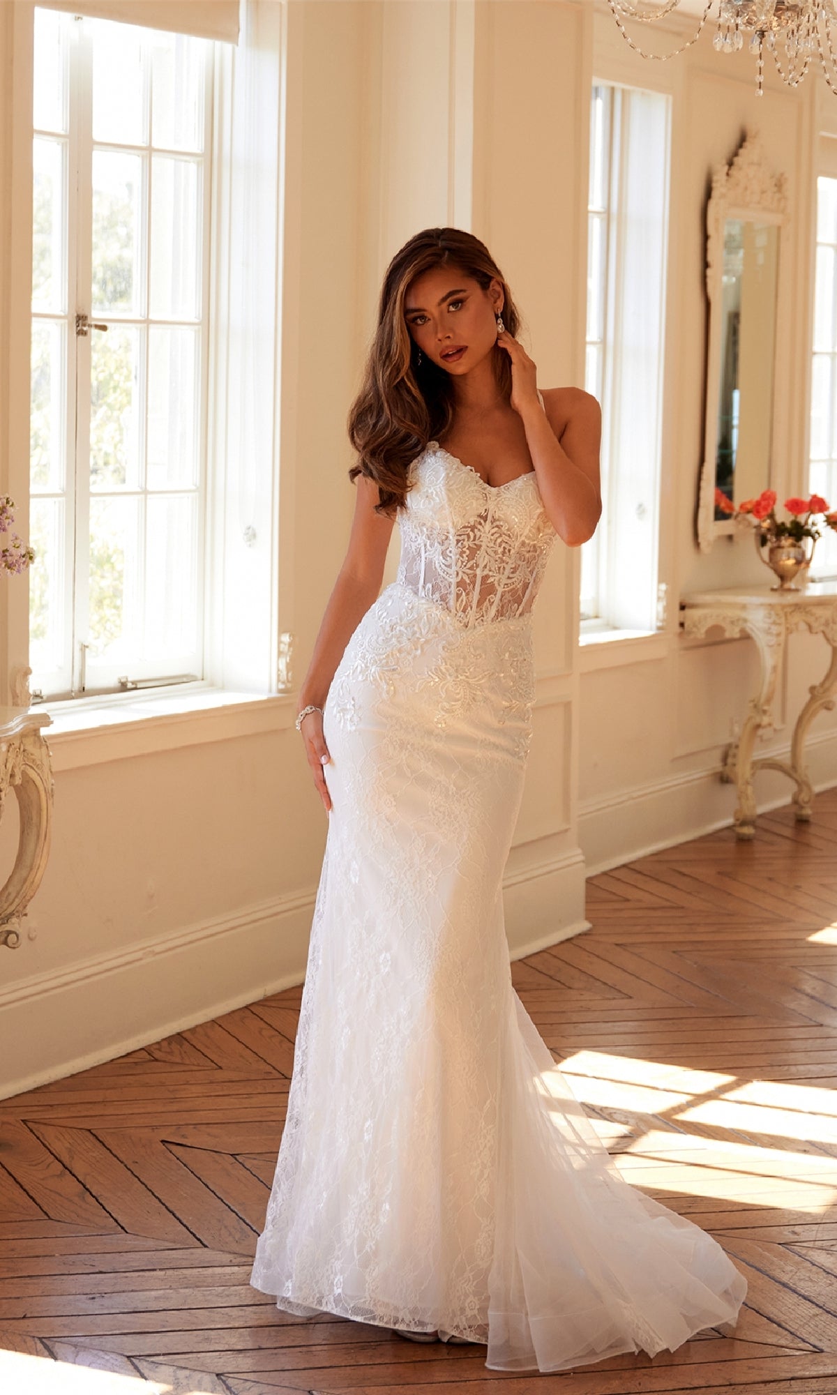 Long White Bridal Dress: Juliet JT2481UW