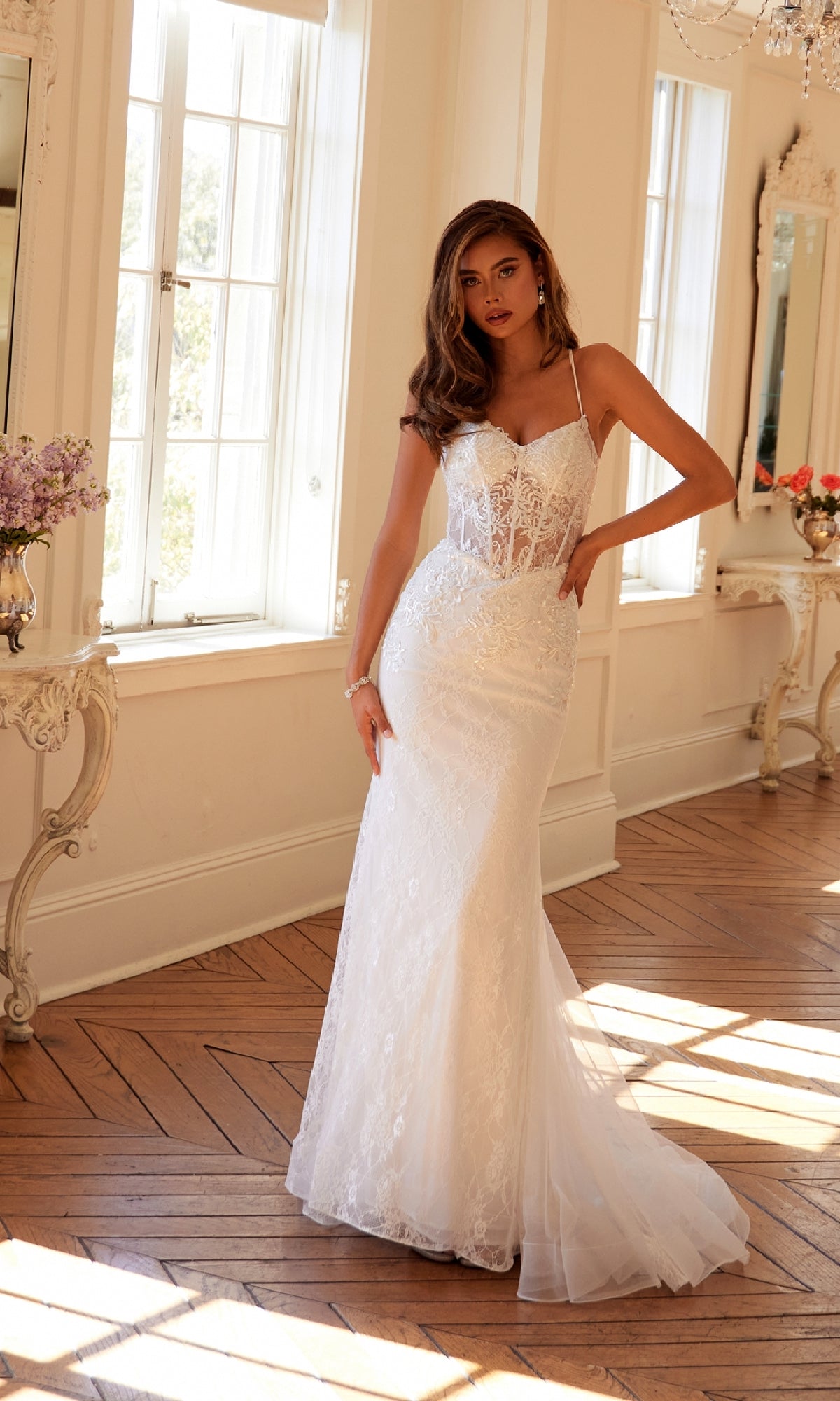 Long White Bridal Dress: Juliet JT2481UW