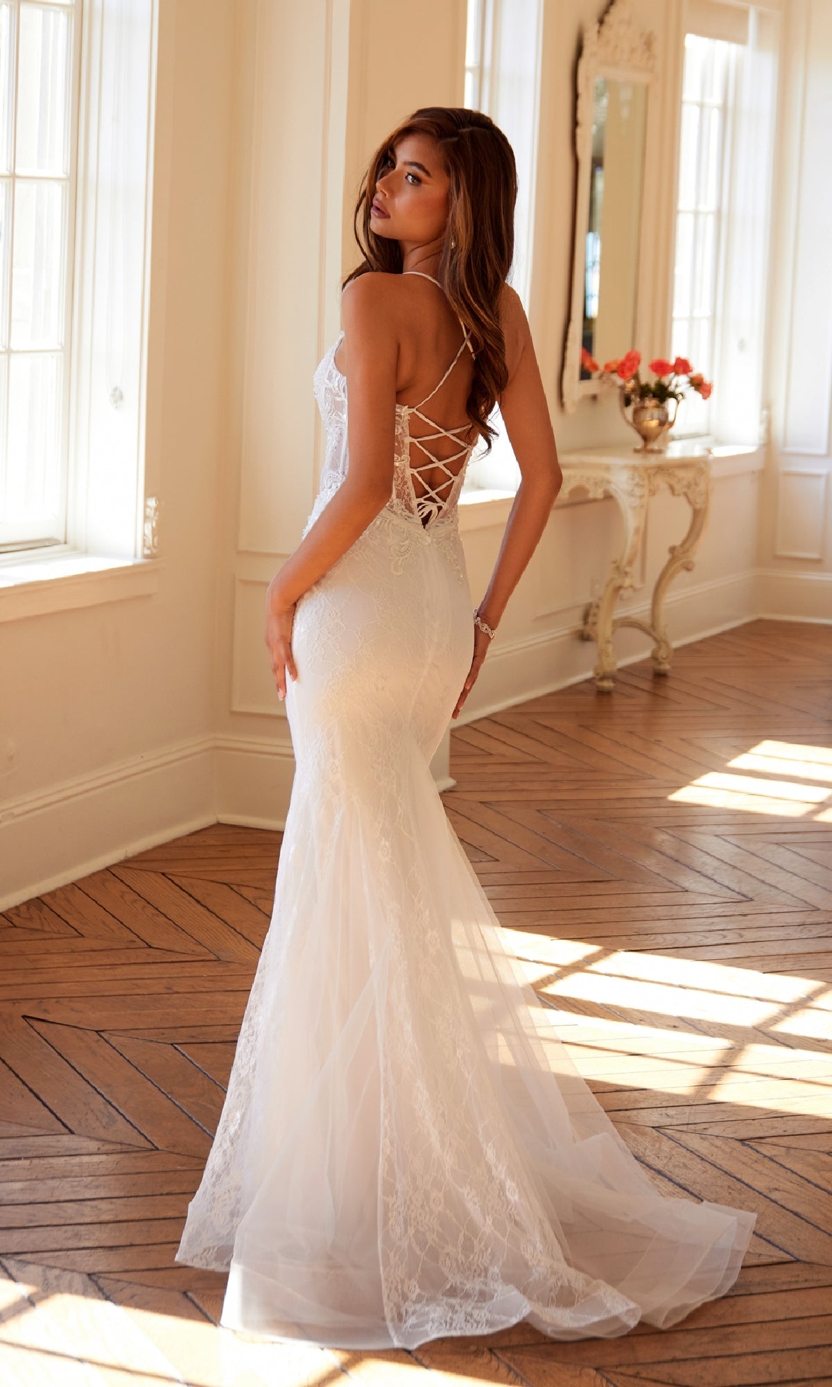 Long White Bridal Dress: Juliet JT2481UW