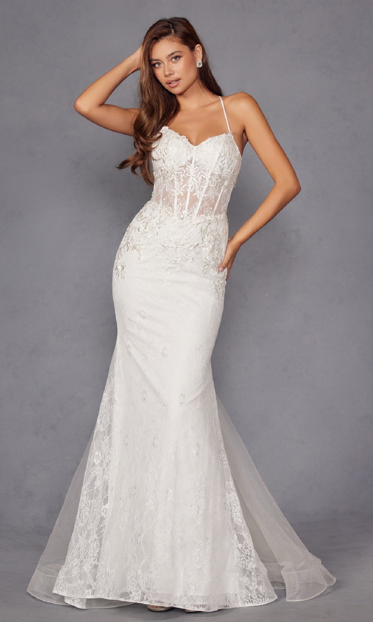 Long White Bridal Dress: Juliet JT2481UW