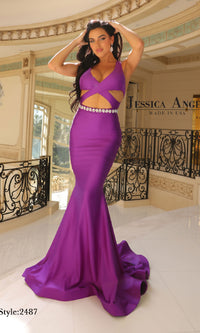 Cut-Out Waist Long Prom Dress: Jessica Angel 2487