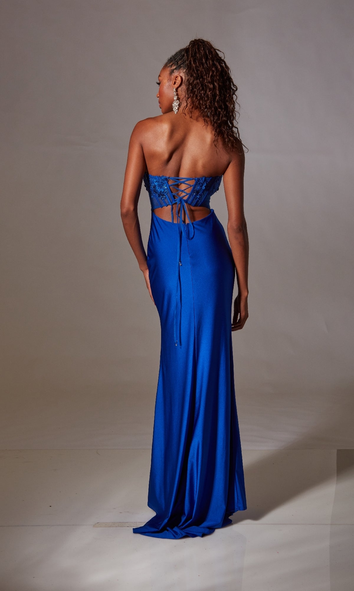 Blue Strapless Long Prom Dress: Aerie Couture 248