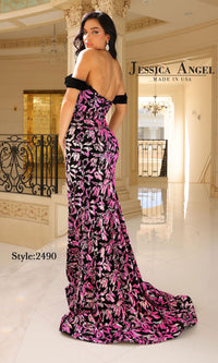 Long Sequin Print Prom Dress: Jessica Angel 2490