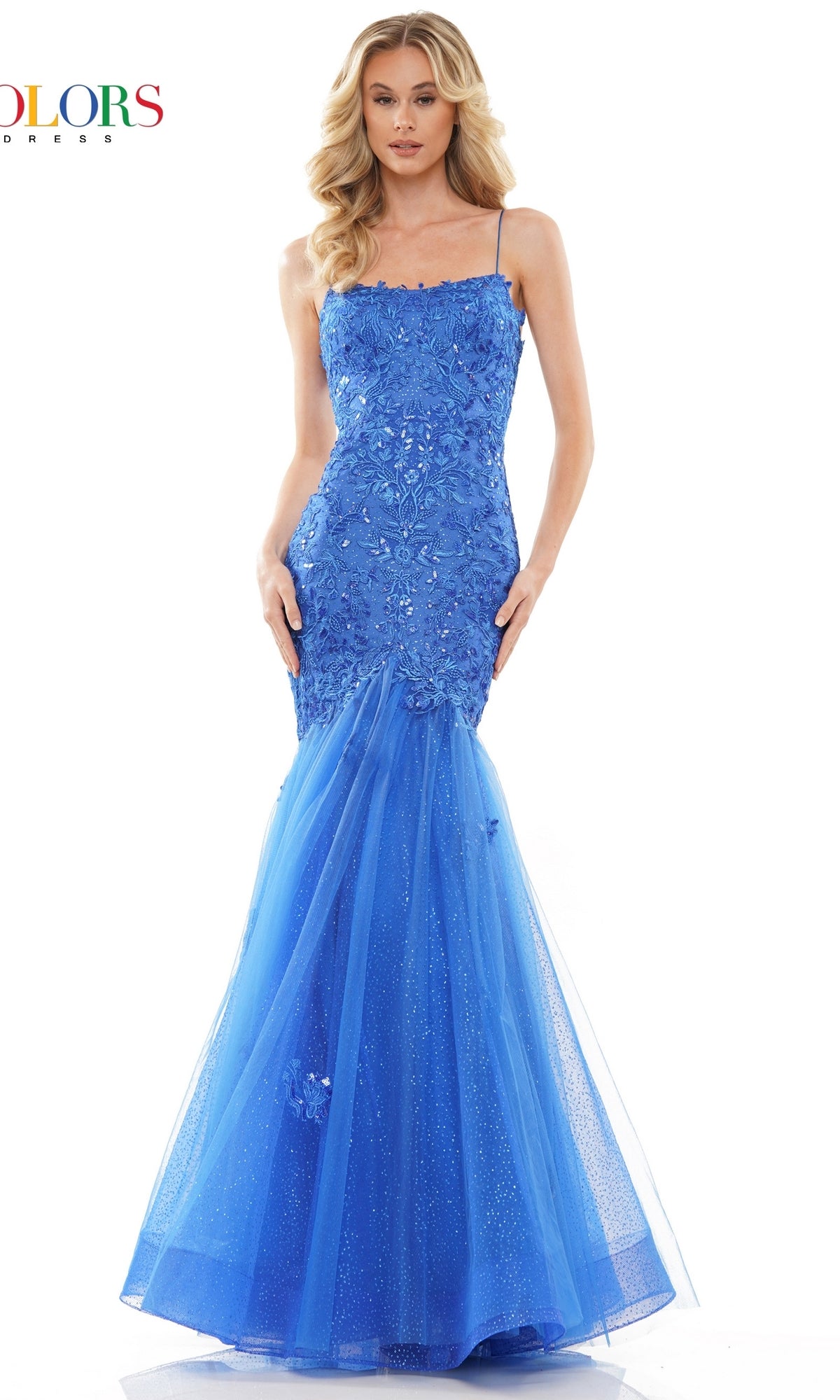 Glitter-Mesh Long Mermaid Prom Dress 2490