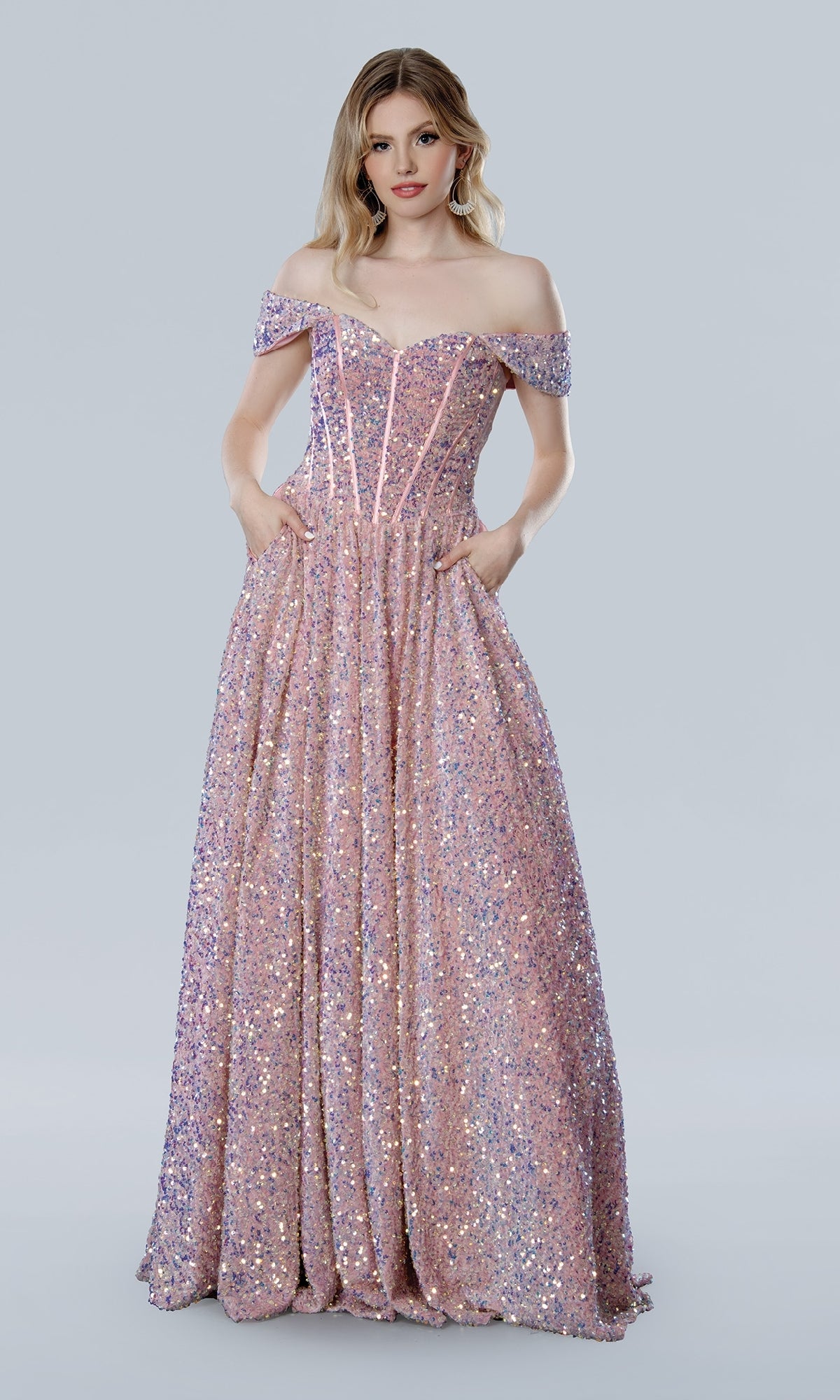 A-Line Sequin Prom Dress: Stella Couture 25227