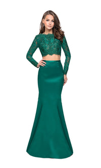 Two-Piece Long Sleeve La Femme Prom Dress 25324