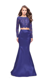 Two-Piece Long Sleeve La Femme Prom Dress 25324