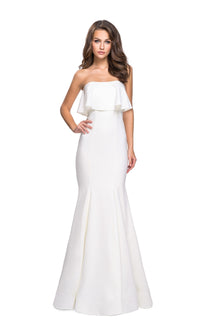 La Femme Strapless Ruffle Long Prom Dress 25419