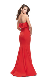 La Femme Strapless Ruffle Long Prom Dress 25419