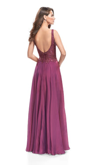 La Femme Lace-Bodice Long Prom Dress 25513