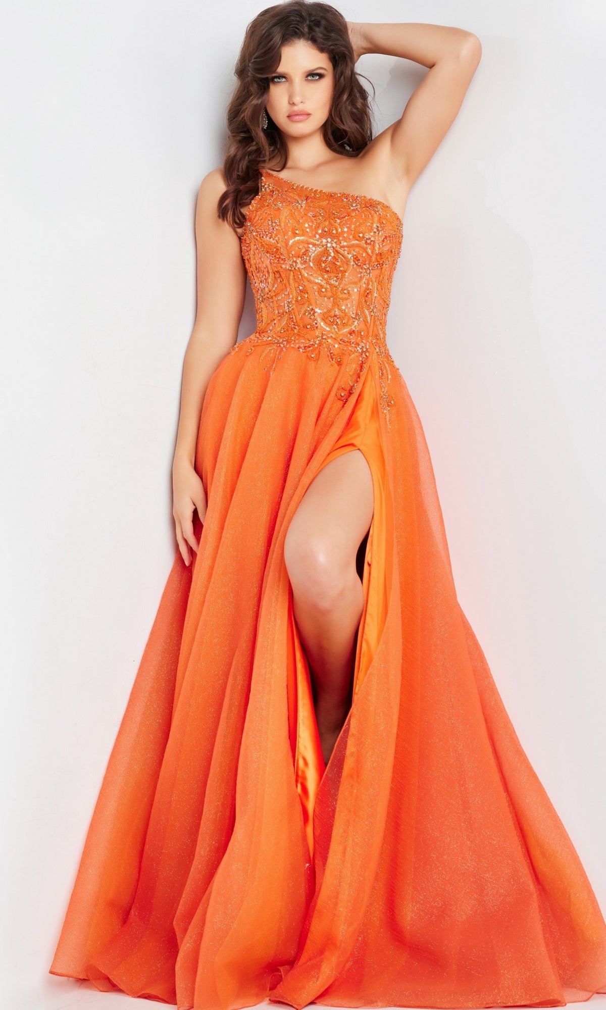 Jovani One-Shoulder Long Prom Ball Gown 25688