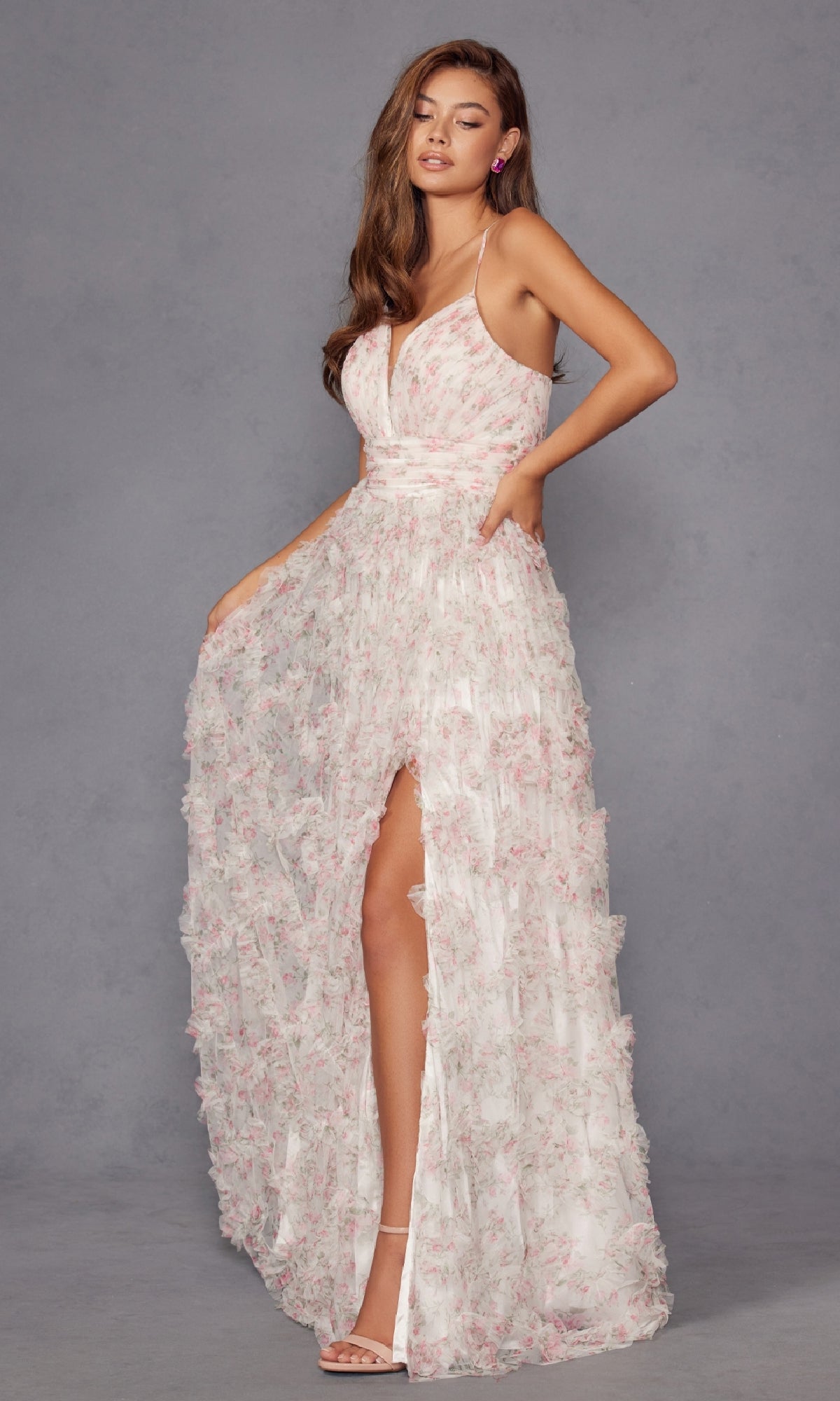 Pink Floral Prom Dress: Juliet JT2572U