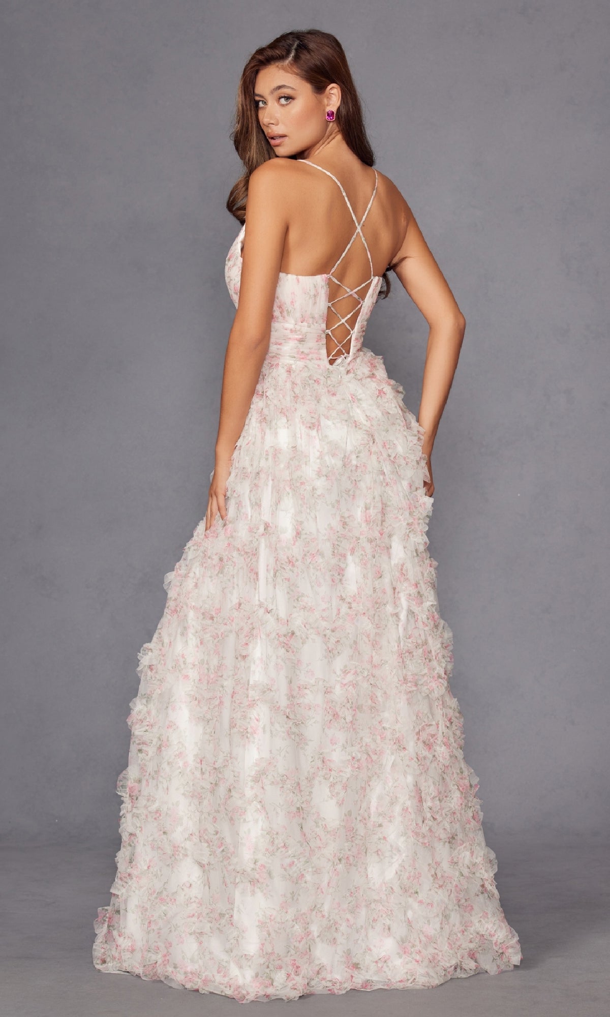 Pink Floral Prom Dress: Juliet JT2572U