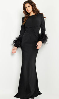 Jovani Long Sleeve Long Black Formal Dress 25898