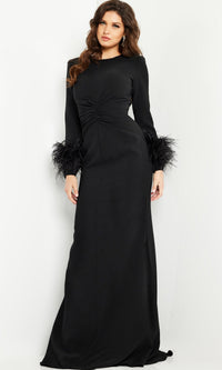 Jovani Long Sleeve Long Black Formal Dress 25898