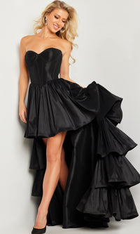 Jovani Strapless High-Low Taffeta Prom Dress 26006