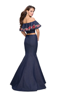 La Femme 26013 Navy Blue Two-Piece Prom Dress