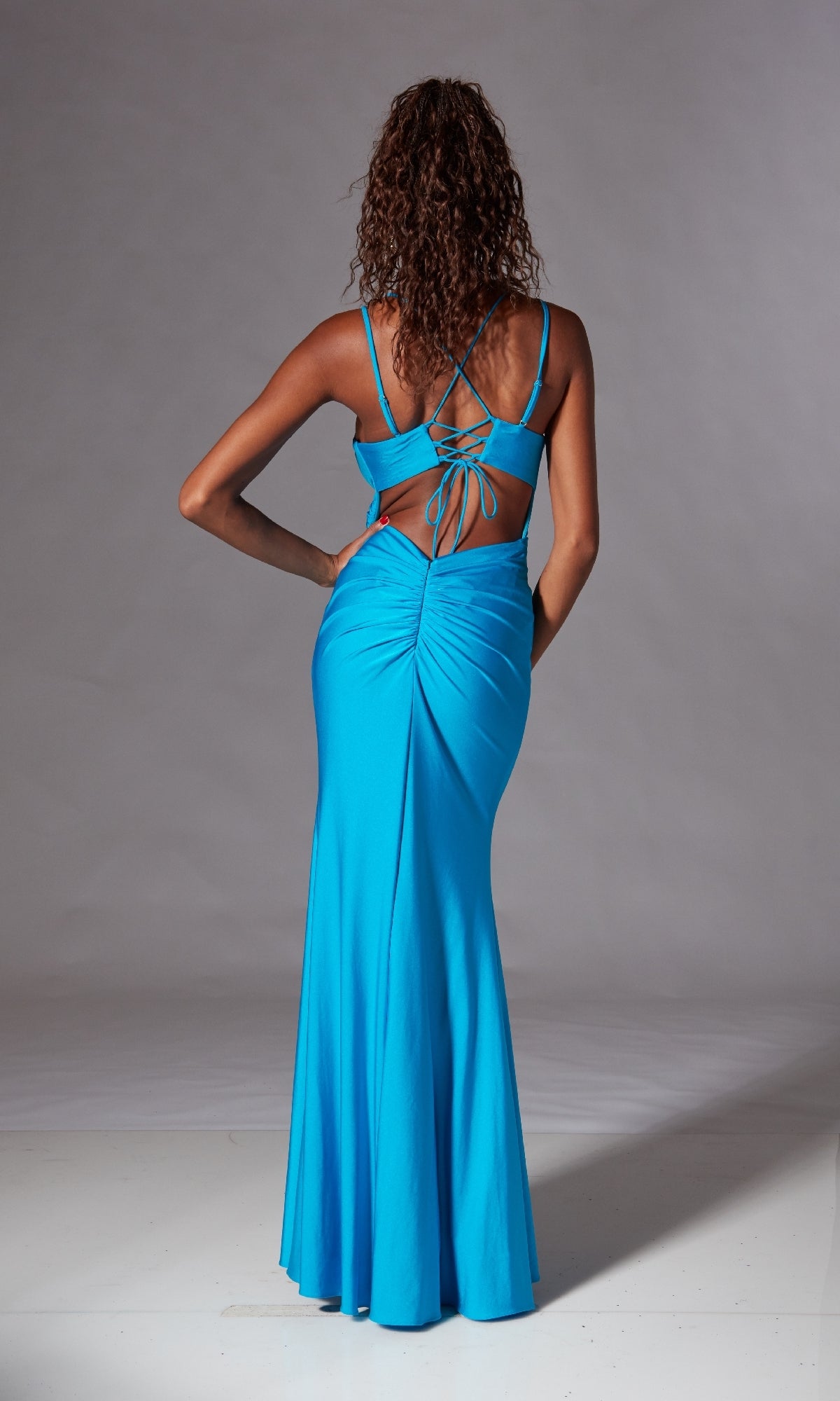 Lace-Up Back Long Prom Dress: Aerie Couture 260