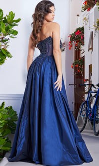 Jovani Strapless Long Taffeta Prom Dress 26114