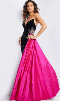 Jovani Side-Sash Strapless Long Prom Dress 26117