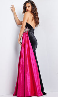 Jovani Side-Sash Strapless Long Prom Dress 26117