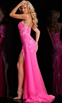 Jovani Strapless Long Neon Sequin Prom Dress 26134