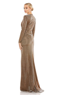 Mac Duggal Long-Sleeve Metallic Formal Dress 261941