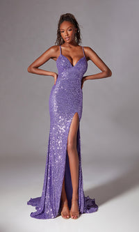 Strappy Long Sequin Prom Dress: Aerie Couture 261