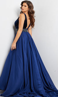 Jovani Belted Long Chiffon Prom Ball Gown 26201