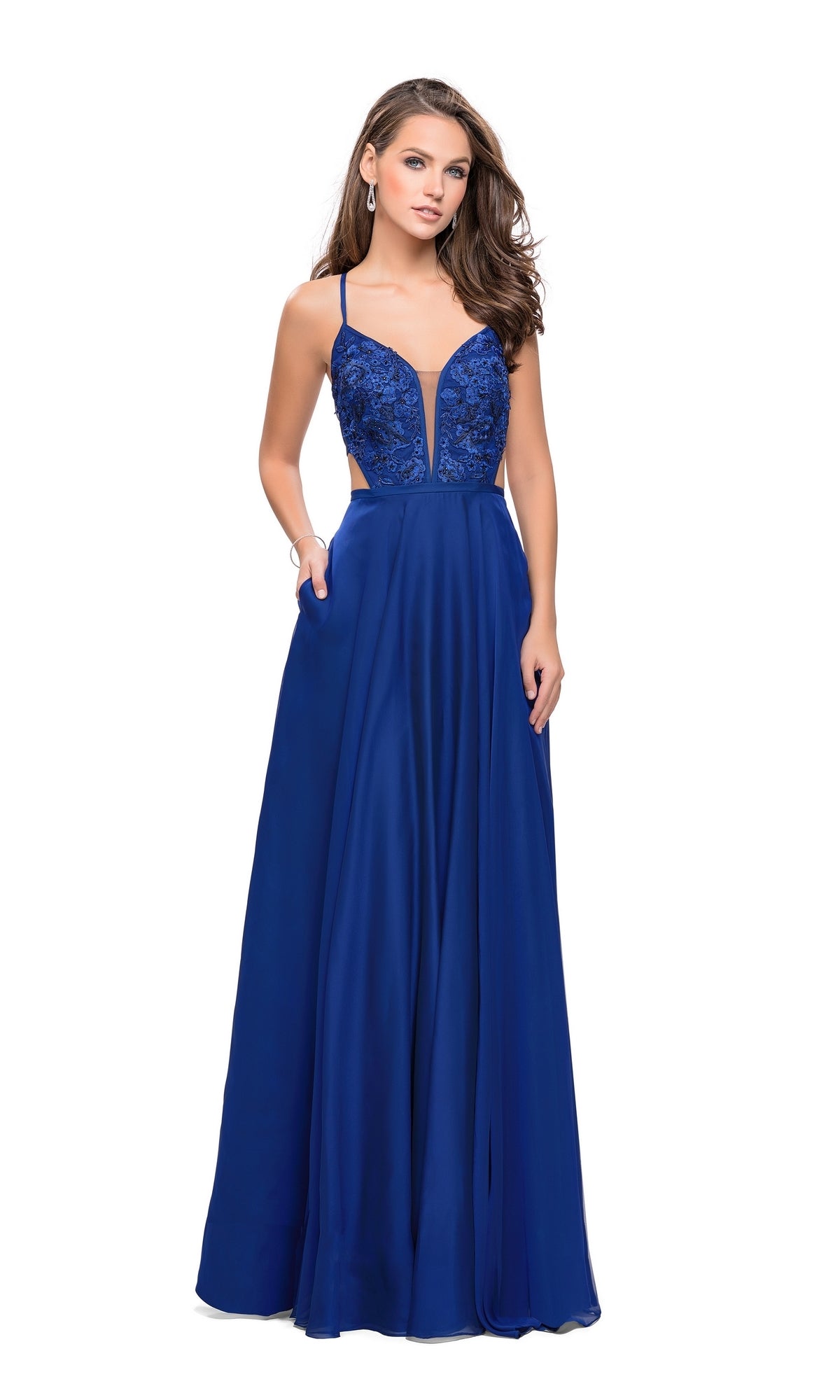 Marine blue 2024 prom dress