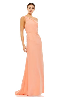 One-Shoulder Strappy-Back Long Formal Dress 26266