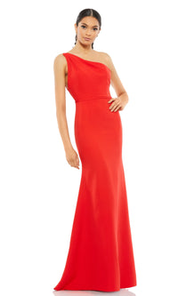 One-Shoulder Strappy-Back Long Formal Dress 26266