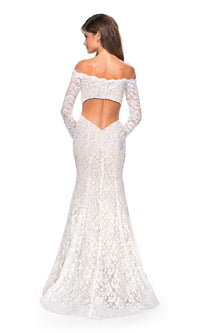 La Femme Long-Sleeve Lace Mermaid Formal Dress 26393