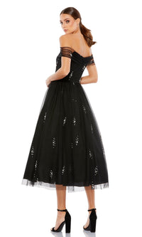 Black Midi Wedding-Guest Dress: Mac Duggal 26498