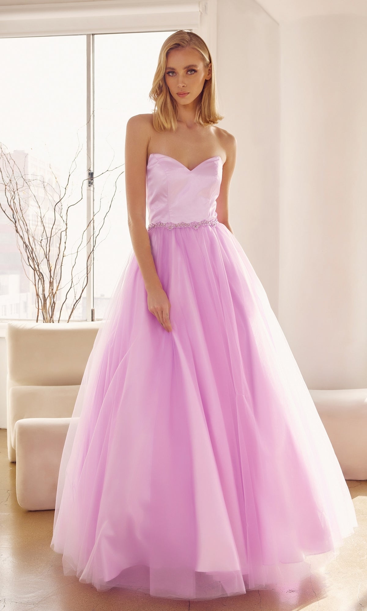 Strapless Sweetheart Long Prom Ball Gown 265