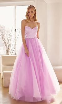 Strapless Sweetheart Long Prom Ball Gown 265