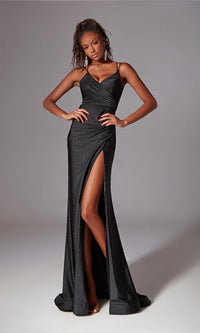 Lace-Up Long Glitter Prom Dress: Aerie Couture 271