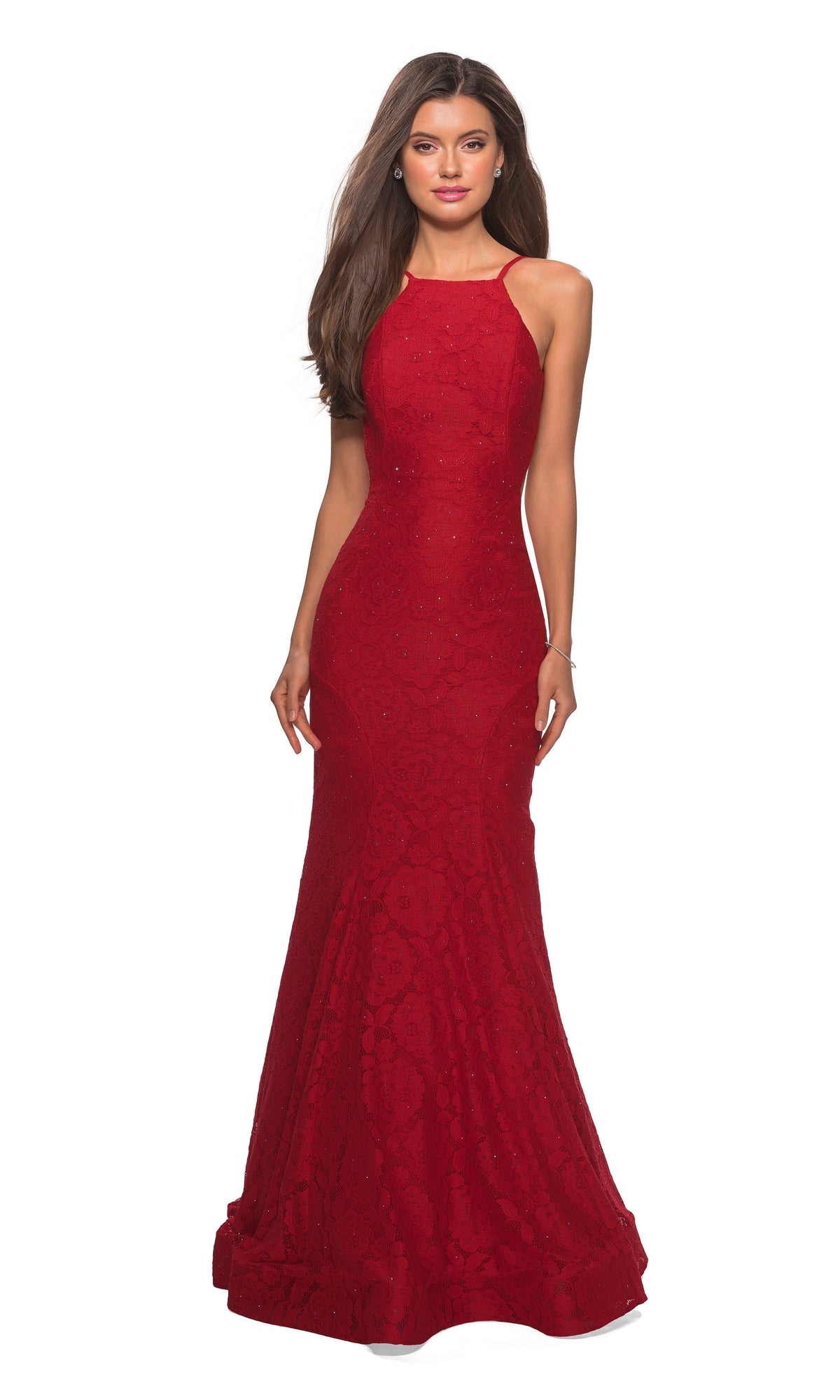 La Femme Floral Lace Mermaid Prom Dress 27289