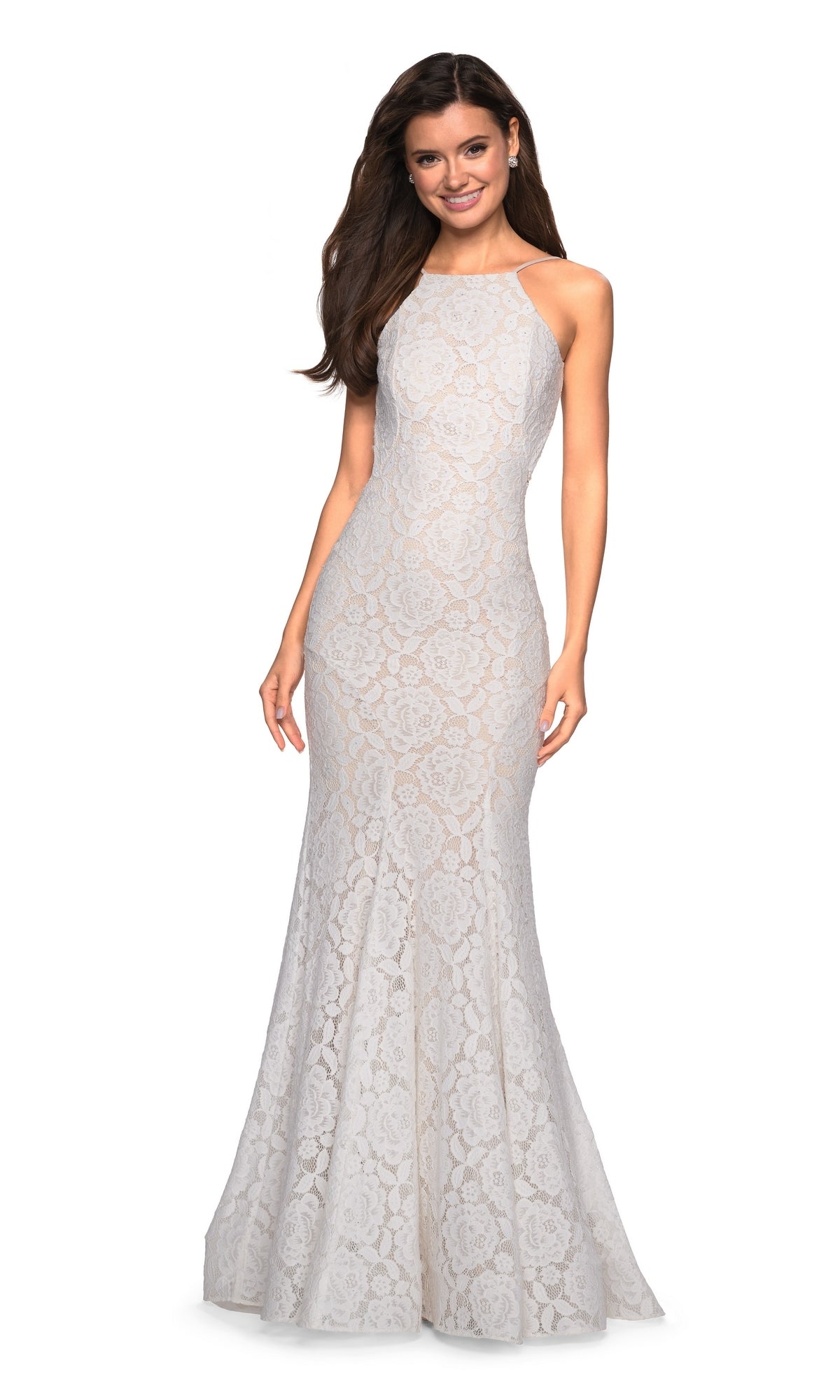 La Femme Floral Lace Mermaid Prom Dress 27289