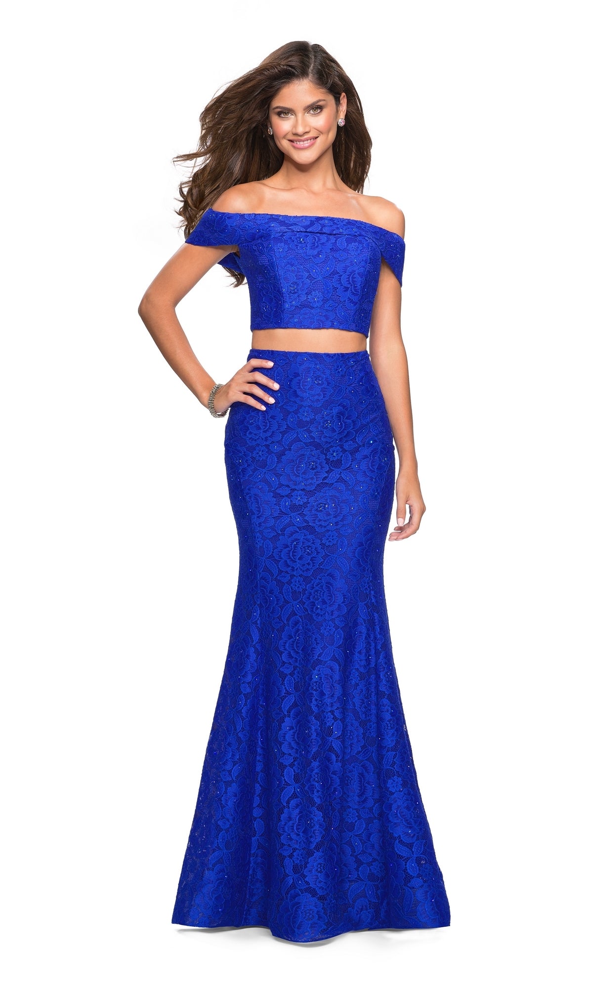 La Femme Two-Piece Mermaid Lace Prom Dress 27443