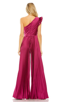 One-Shoulder Pleated Long Prom Jumpsuit 27458