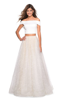 La Femme Two-Piece White Prom Dress 27478