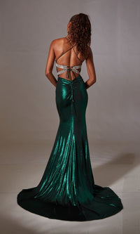 Long Metallic Prom Dress: Aerie Couture 274