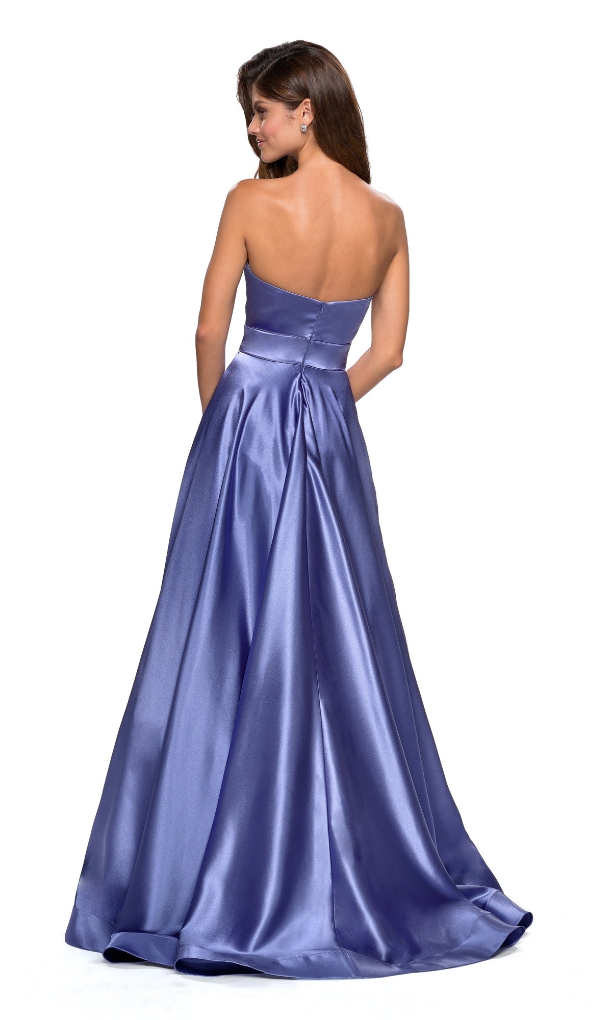 La Femme Strapless A-Line Satin Prom Dress 27506