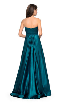 La Femme Strapless A-Line Satin Prom Dress 27506